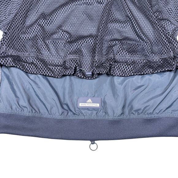 Stella McCartney x Adidas Mesh Knit Windbreaker Jacket Navy Full Zip Women's M - Picture 6 of 9